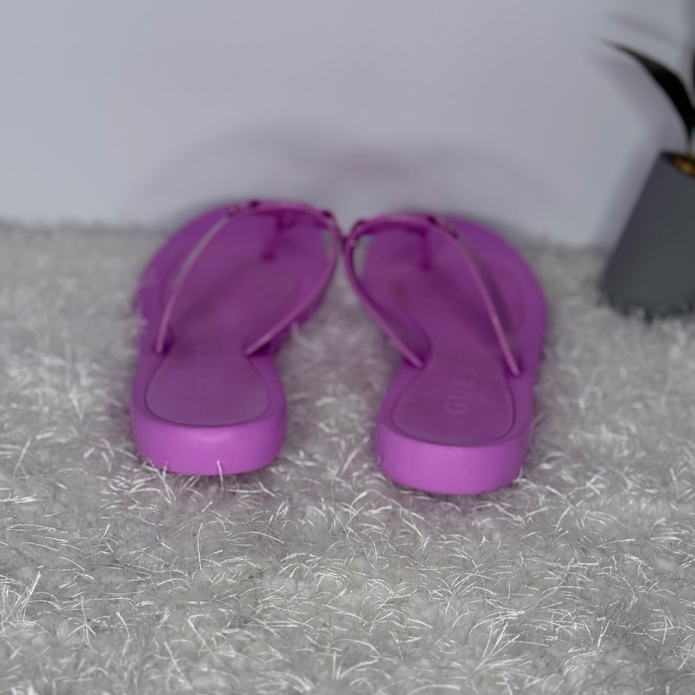 GUESS Women Lilac Purple G‎ Logo Thong Flip Flops Sandals Size 39 (US 8.5) - Picture 5 of 8